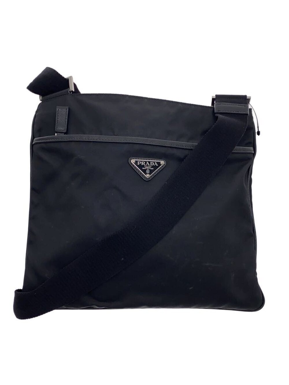 Prada Tessuto Saffiano Leather Shoulder Bag Black